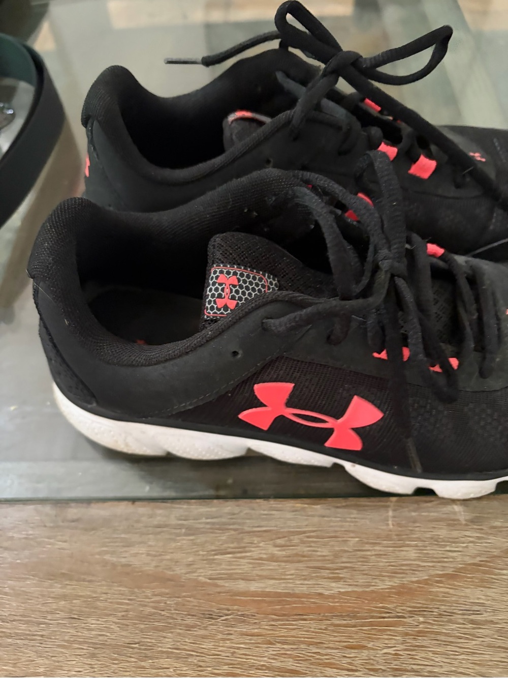 Under Armour Black Sneakers with Pink Logo